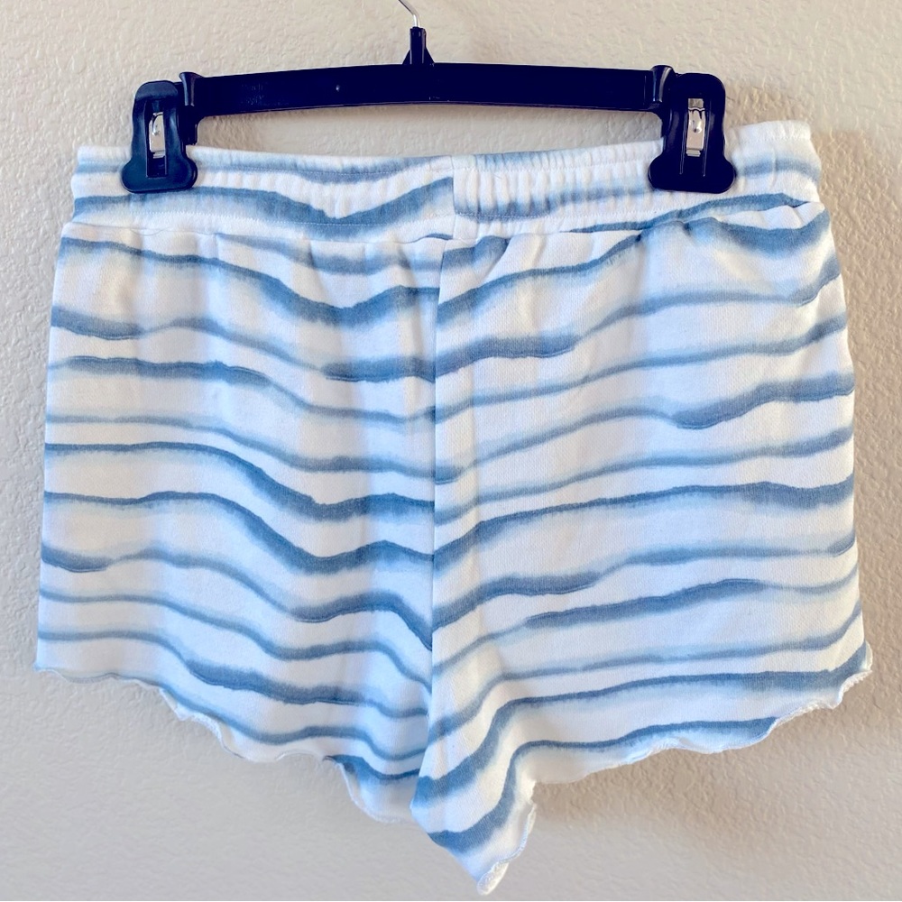 Paige Terry Girly Blue and White Marlie Soft Tie Waist Shorts M - Picture 3 of 8